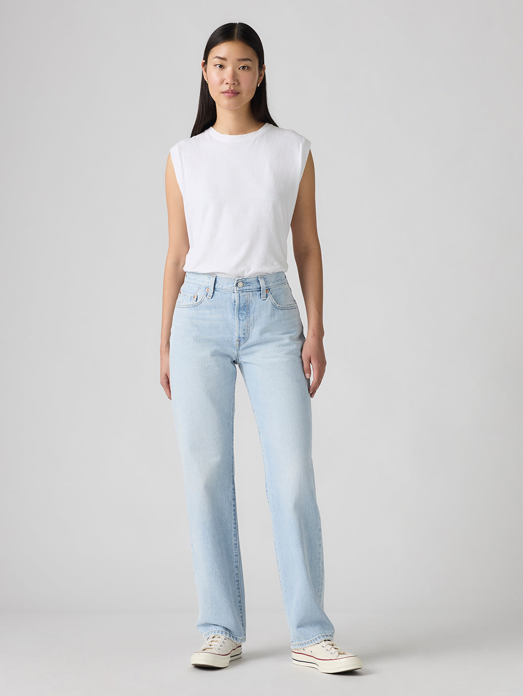 Women's 501'90s Light Indigo Straight Fit Mid Rise Jeans