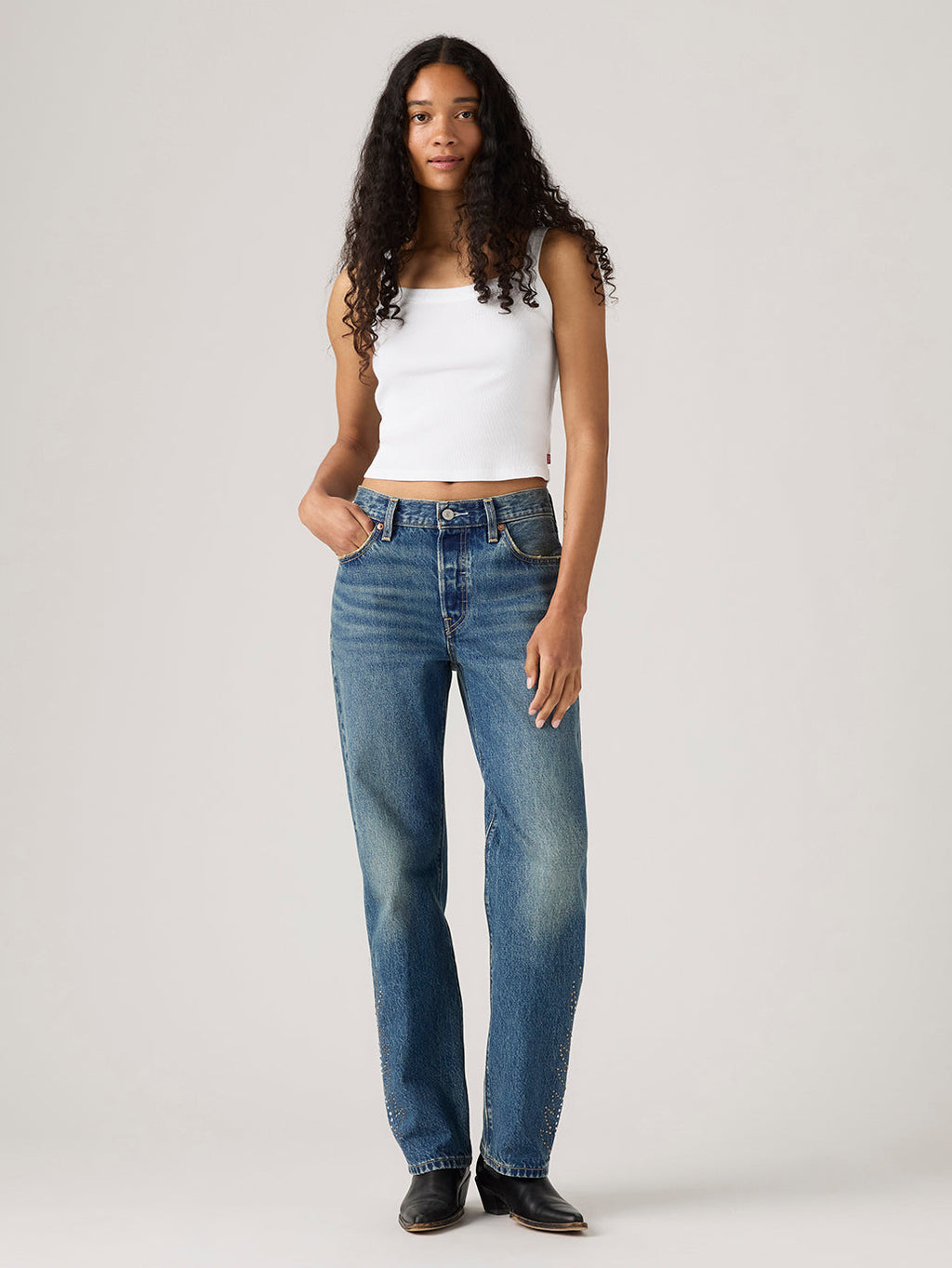 Women's 501'90s Dark Indigo Straight Fit Mid Rise Jeans
