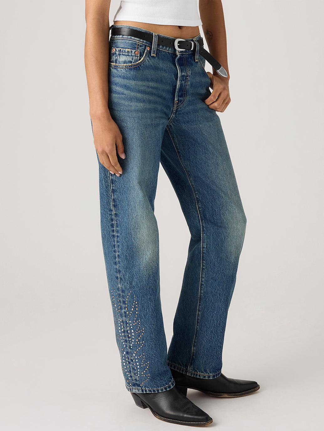 Women's 501'90s Dark Indigo Straight Fit Mid Rise Jeans