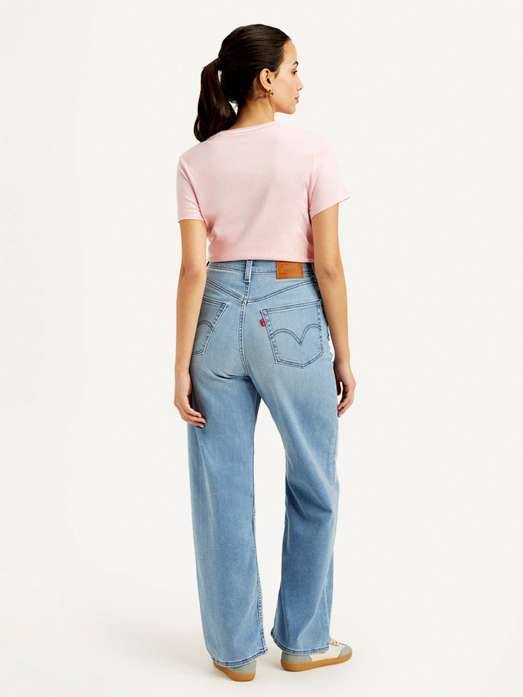 Women's Blue Loose Fit High Rise Jeans