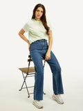 Women's Blue Loose Fit High Rise Jeans