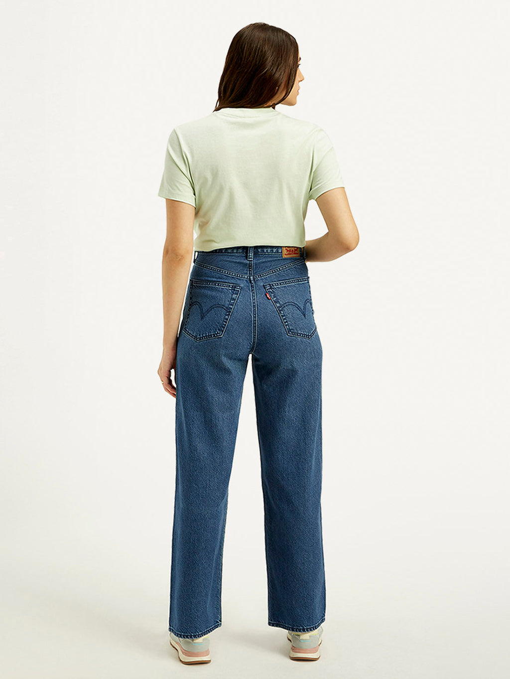 Women's Blue Loose Fit High Rise Jeans
