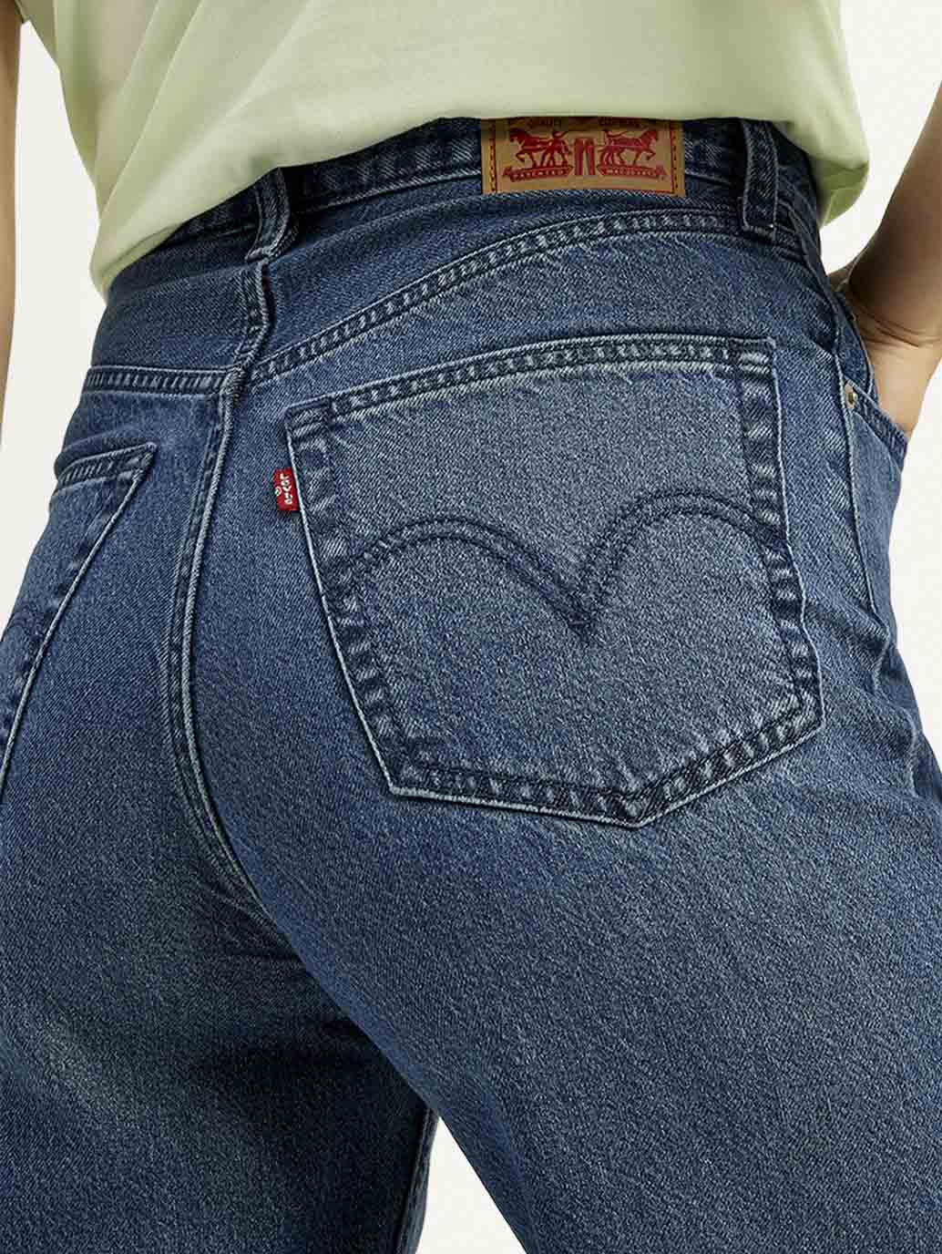 Women's Blue Loose Fit High Rise Jeans