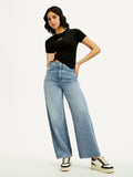 Women's Light Indigo Loose Fit High Rise Jeans