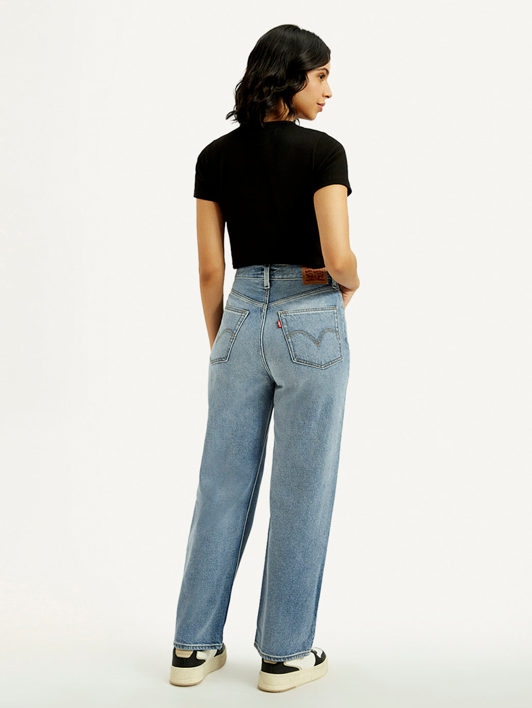 Women's Light Indigo Loose Fit High Rise Jeans