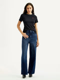 Women's Navy Loose Fit High Rise Jeans