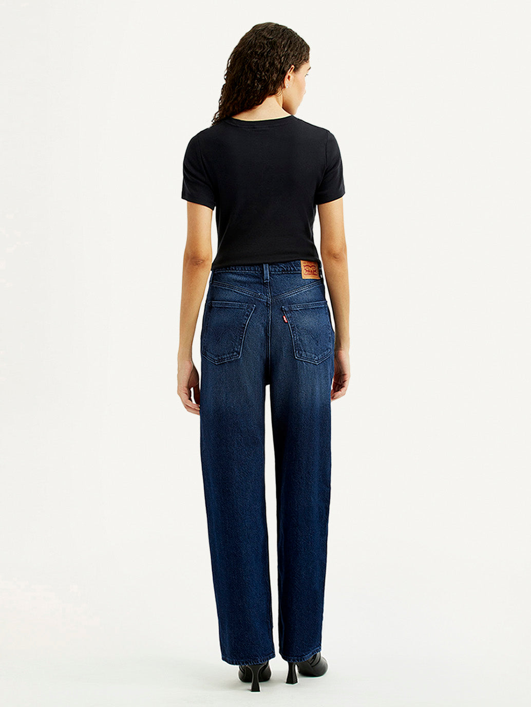 Women's Navy Loose Fit High Rise Jeans