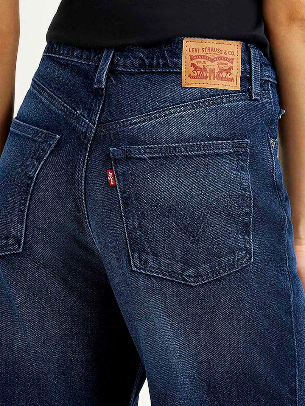 Women's Navy Loose Fit High Rise Jeans