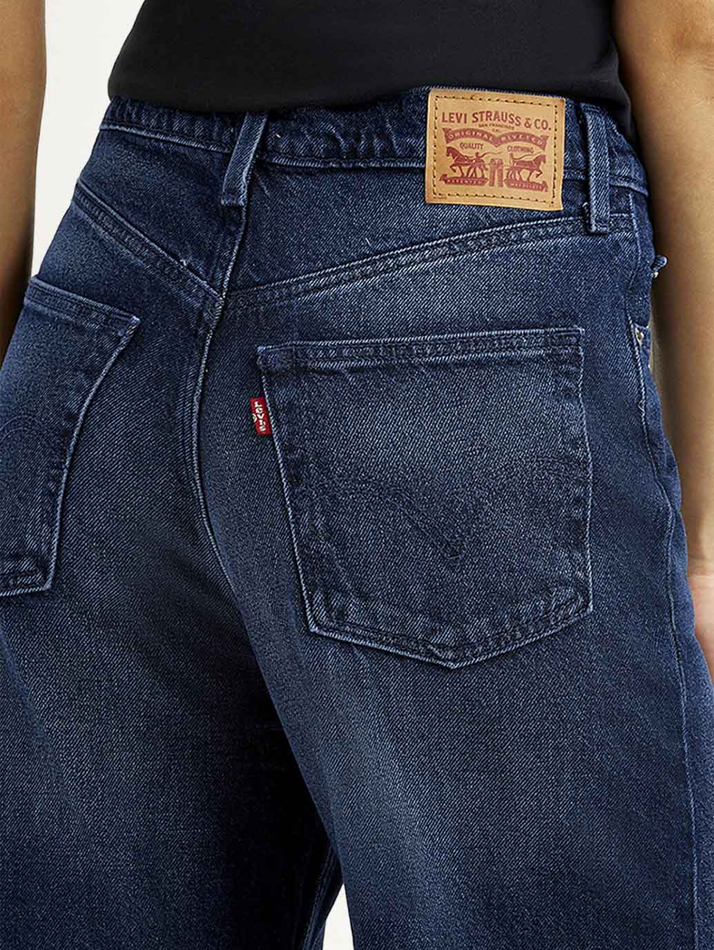 Women's Navy Loose Fit High Rise Jeans