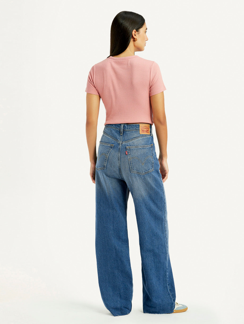 Women's Blue Loose Fit High Rise Jeans