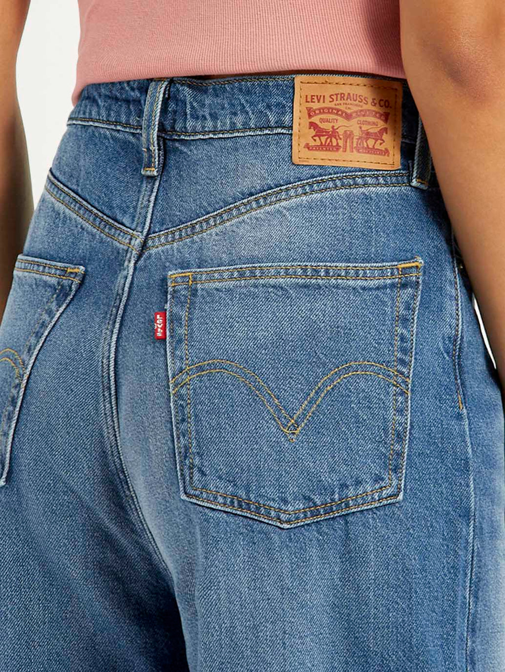 Women's Blue Loose Fit High Rise Jeans