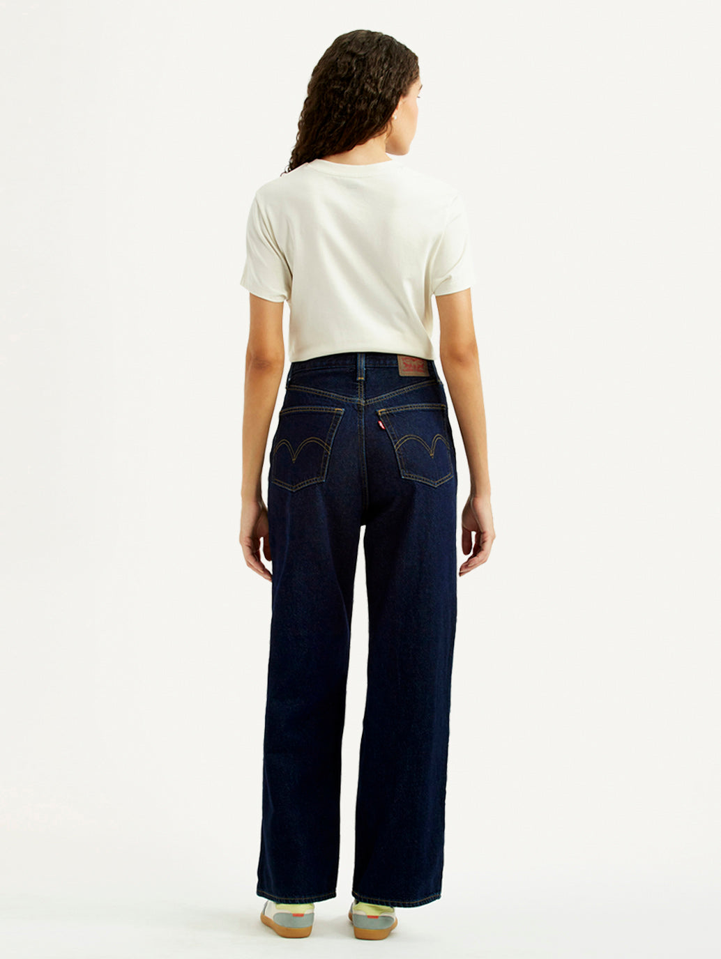 Women's Navy Loose Fit High Rise Jeans