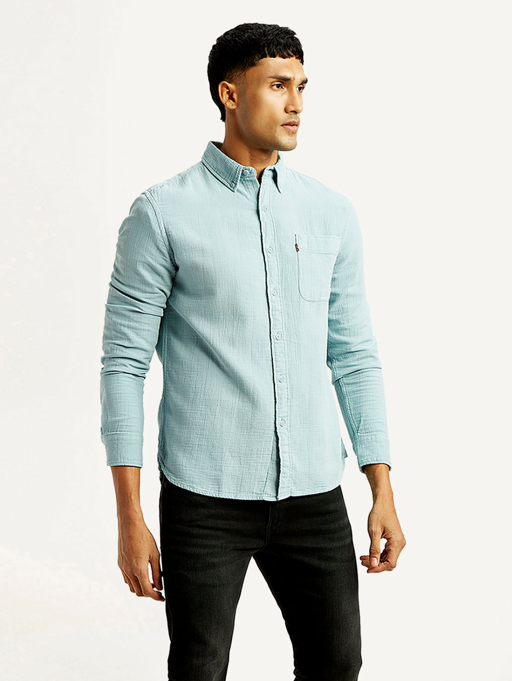 Men's Solid Overdyed Slim Fit Shirt