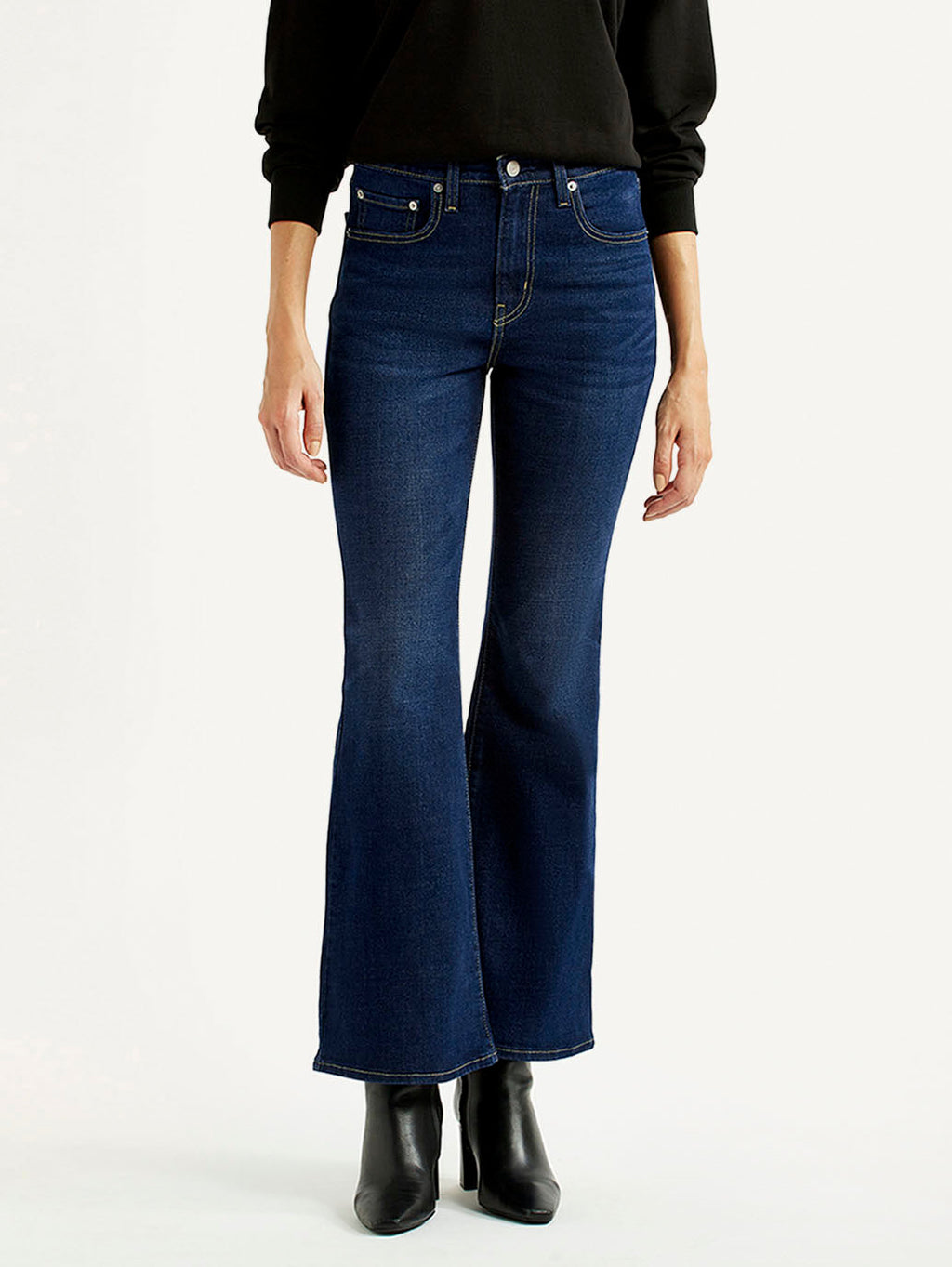 Women's 726 Navy Slim Flared Fit High Rise Jeans