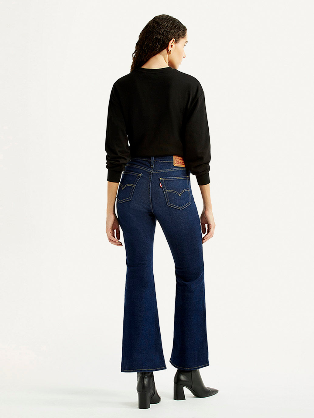 Women's 726 Navy Slim Flared Fit High Rise Jeans