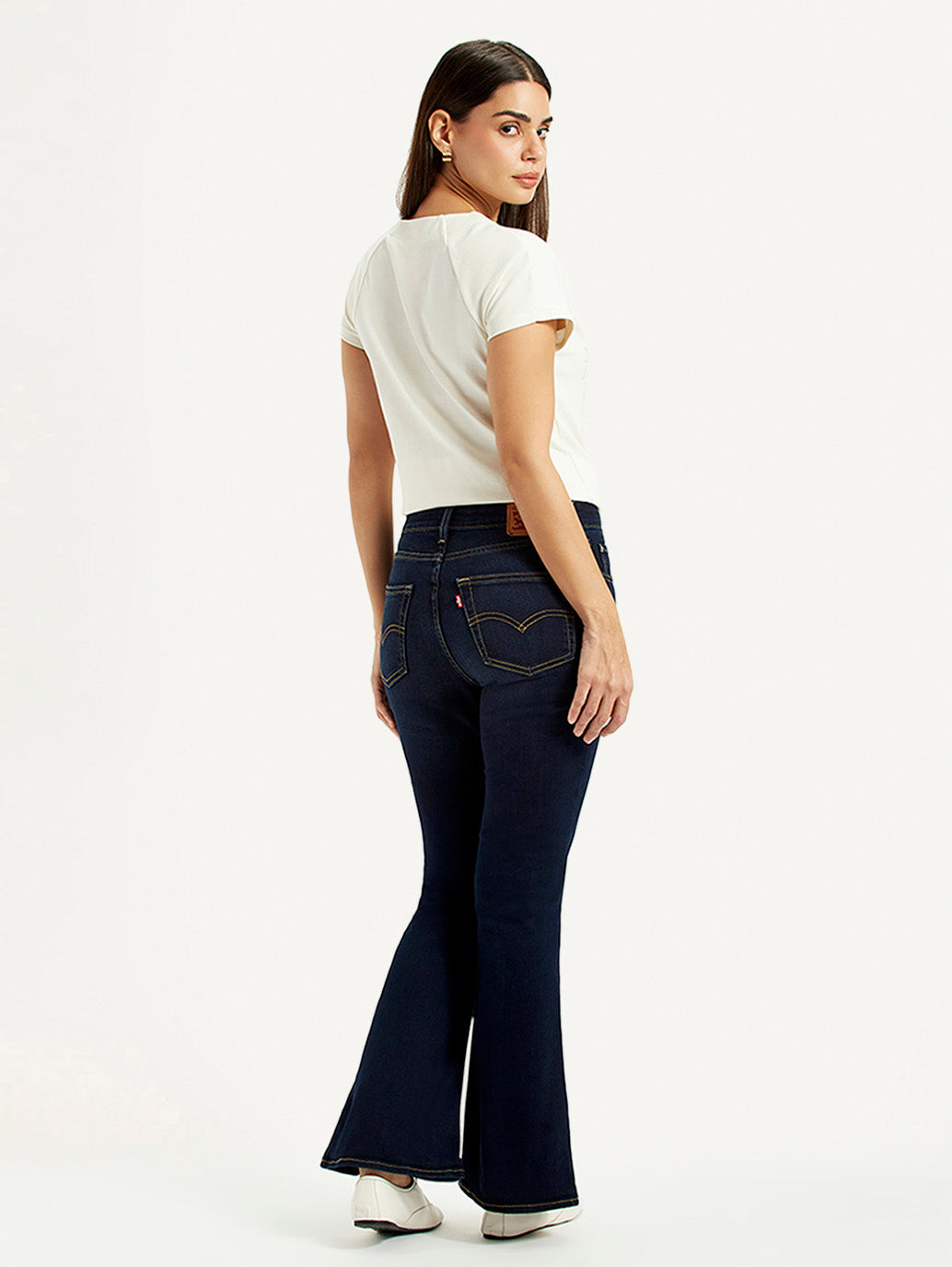 Women's 726 Dark Blue Slim Flare Fit High Rise Jeans