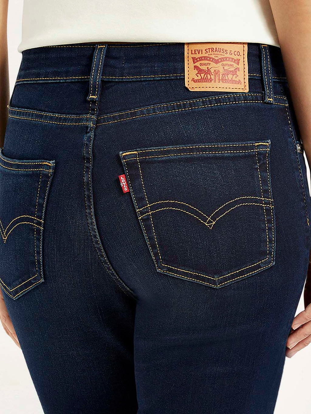 Women's 726 Dark Blue Slim Flare Fit High Rise Jeans