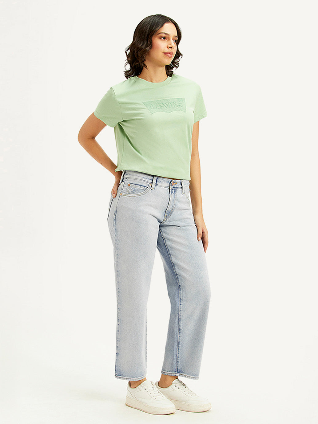 Women's 94 Light Blue Baggy Fit High Rise Jeans