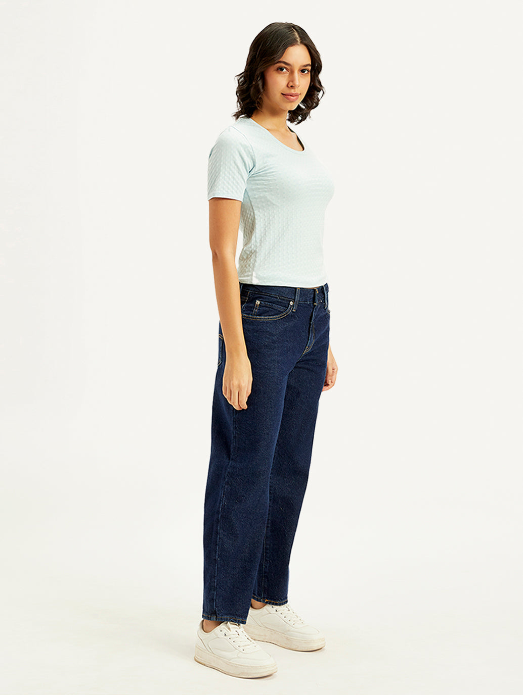 Women's 94 Blue Baggy Fit High Rise Jeans