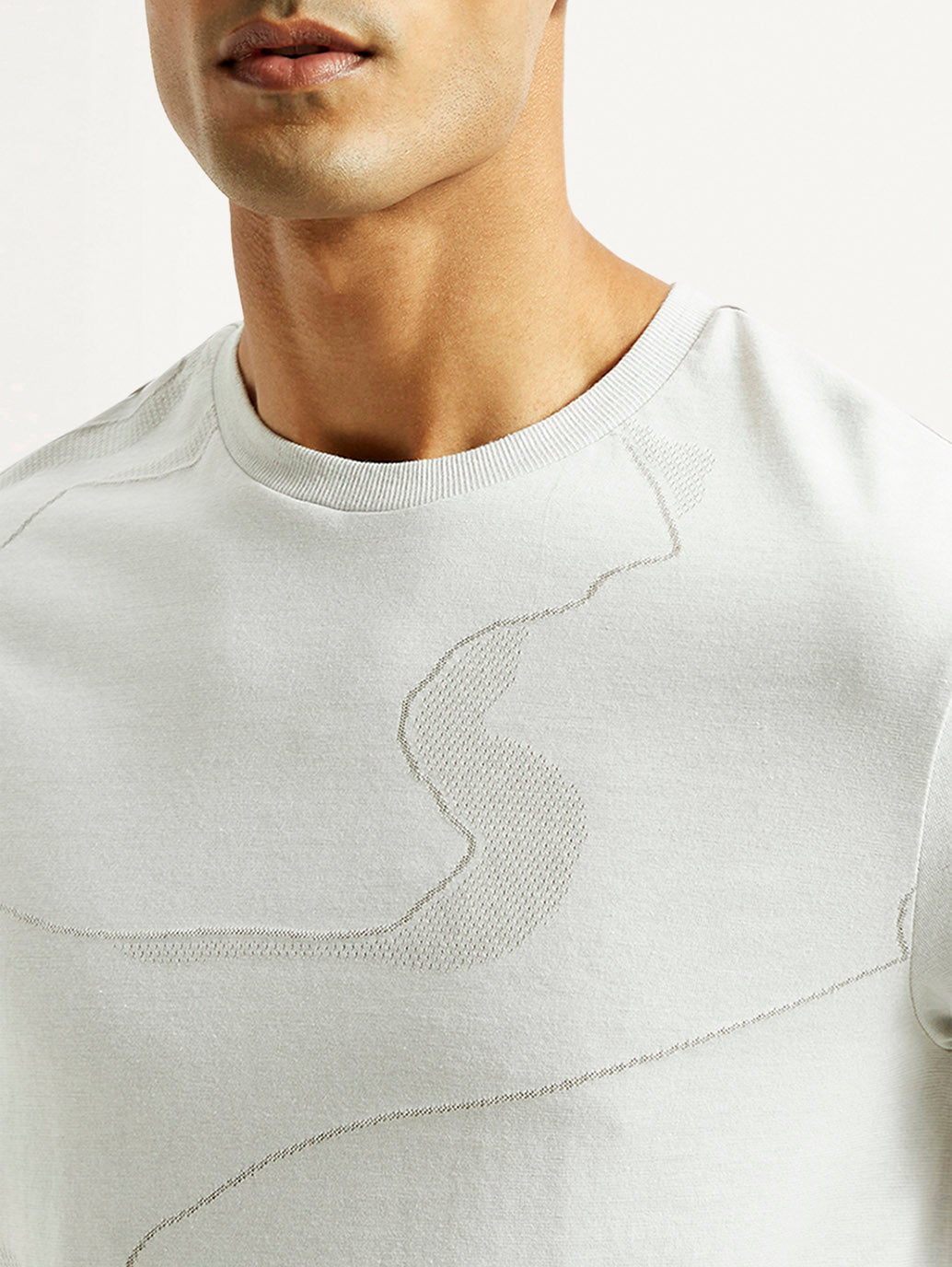 Men's Abstract White Slim Fit T-shirt
