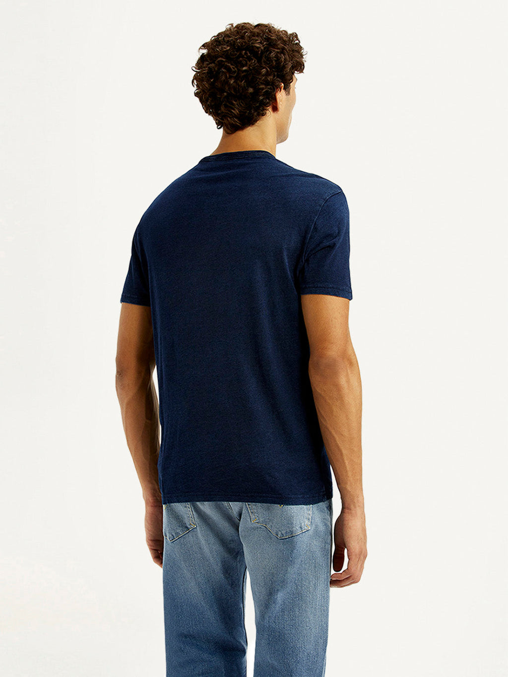 Men's Brand Logo Navy Crew Neck T-shirt