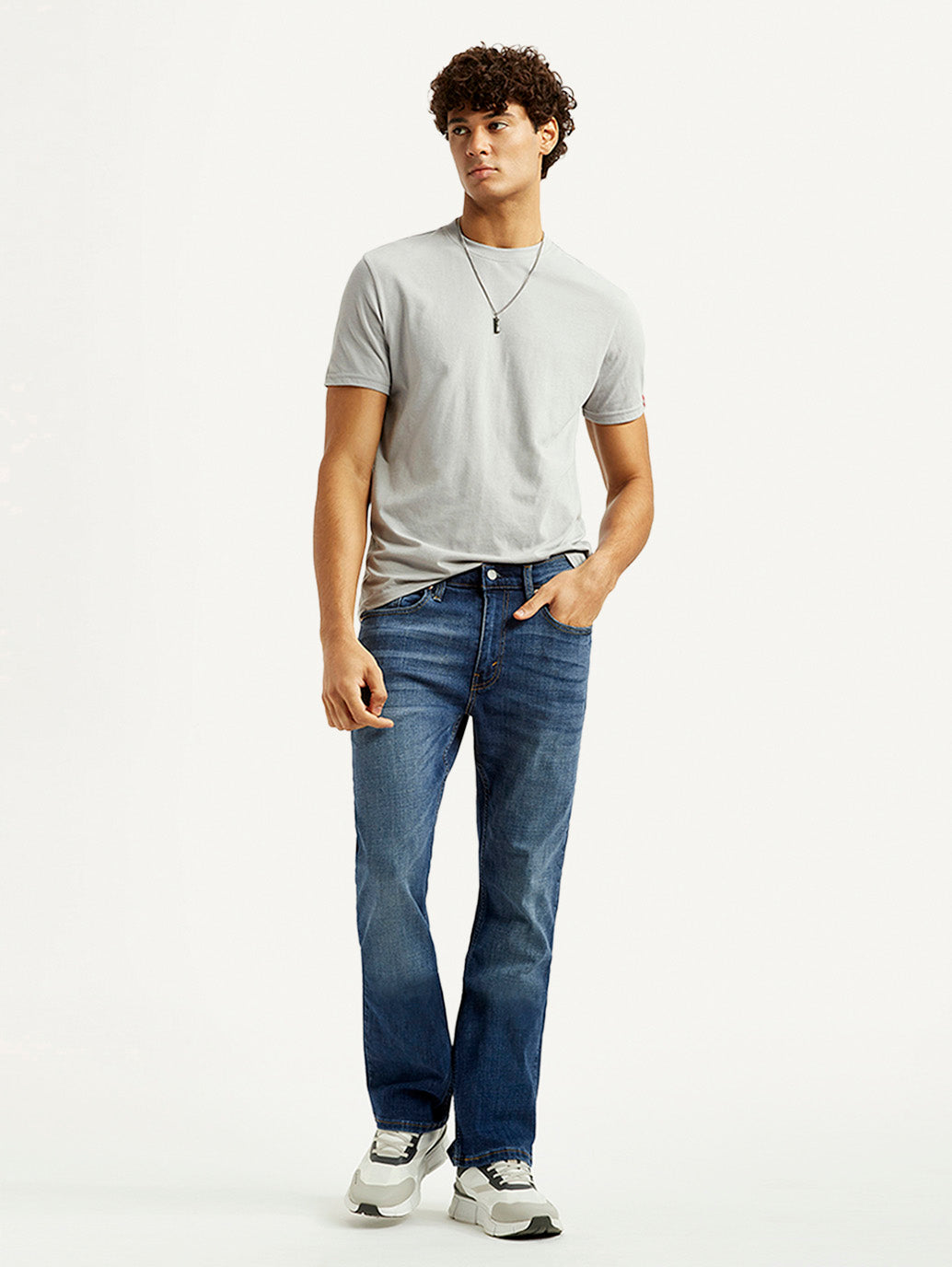 Men's 527 Blue Slim Bootcut Fit Mid Rise Jeans
