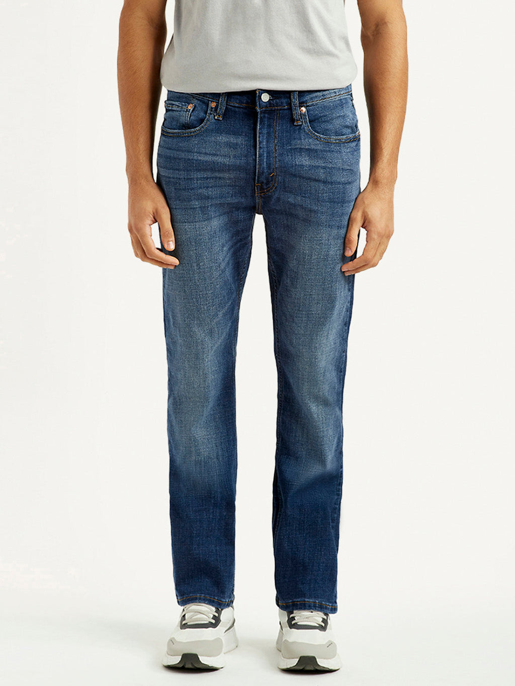 Men's 527 Blue Slim Bootcut Fit Mid Rise Jeans