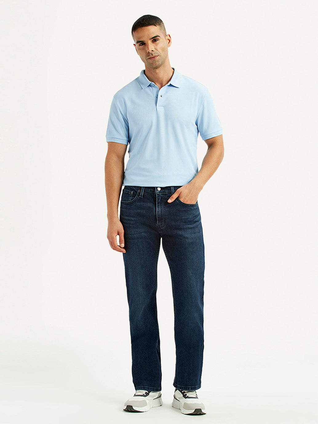 Men's 527 Dark Blue Slim Bootcut Fit Mid Rise Jeans