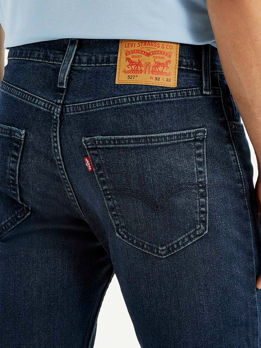 Men's 527 Dark Blue Slim Bootcut Fit Mid Rise Jeans