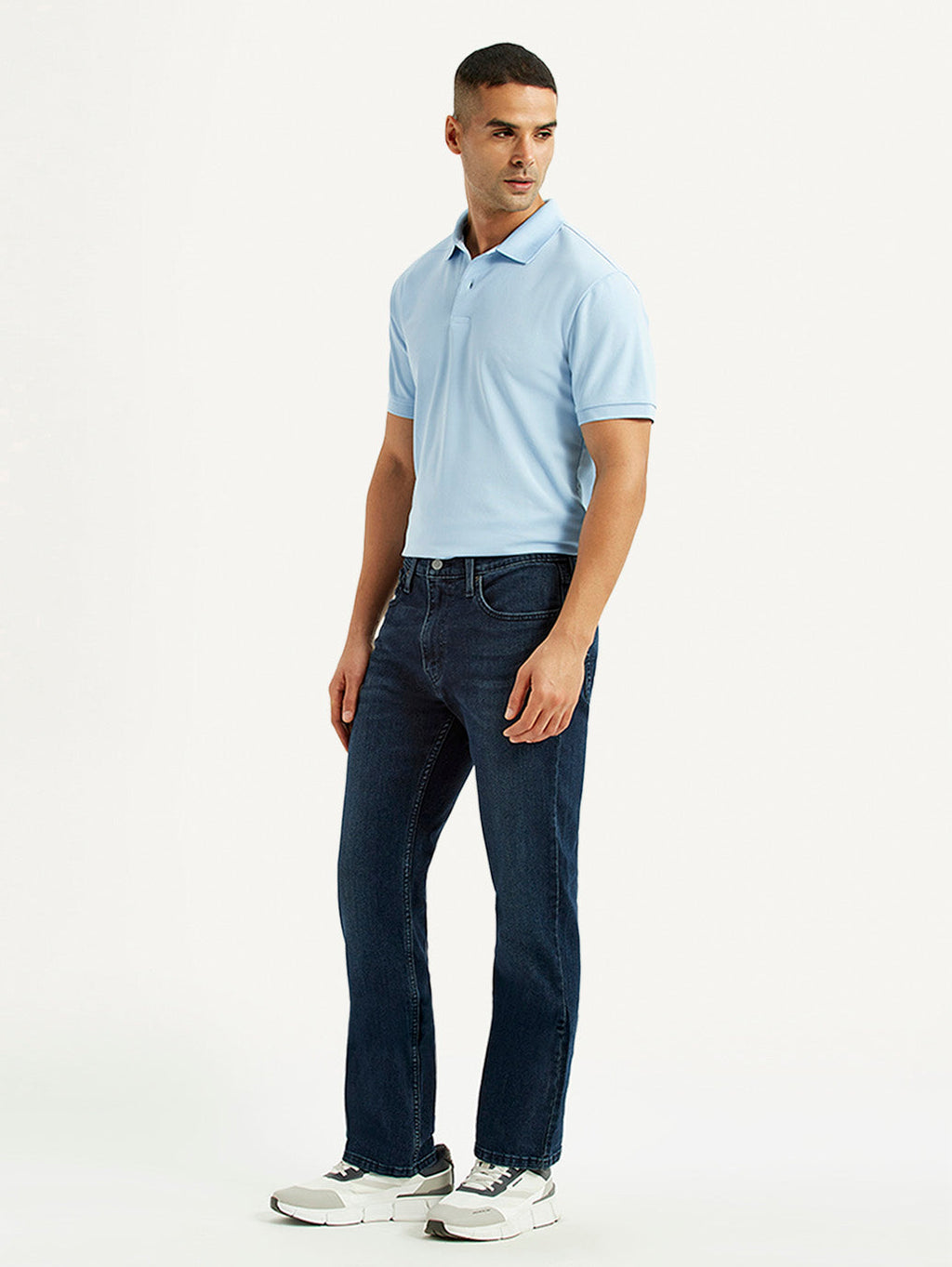 Men's 527 Dark Blue Slim Bootcut Fit Mid Rise Jeans