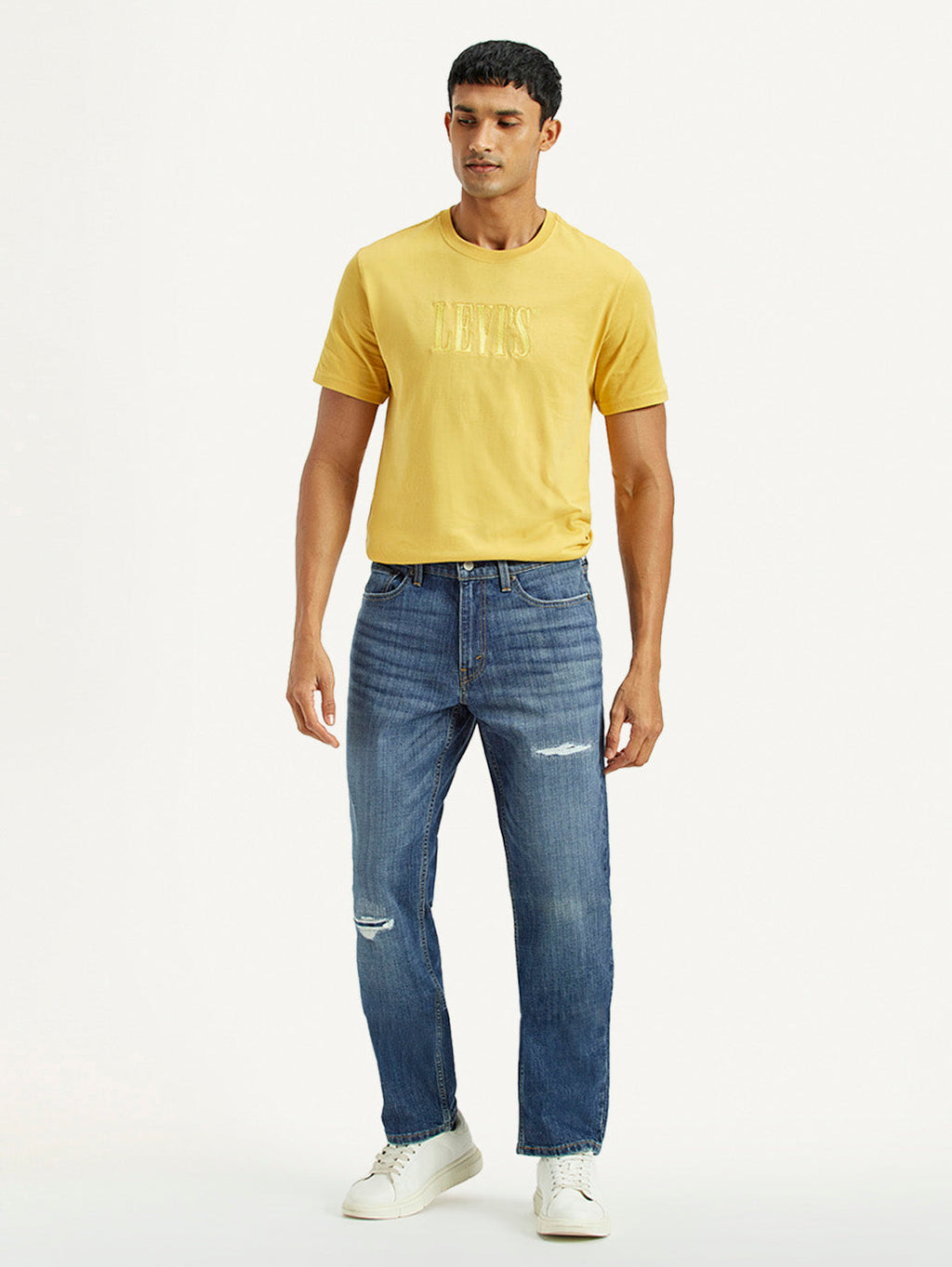 Men's 541 Med Indigo Athletic Tapered Fit Mid Rise Jeans