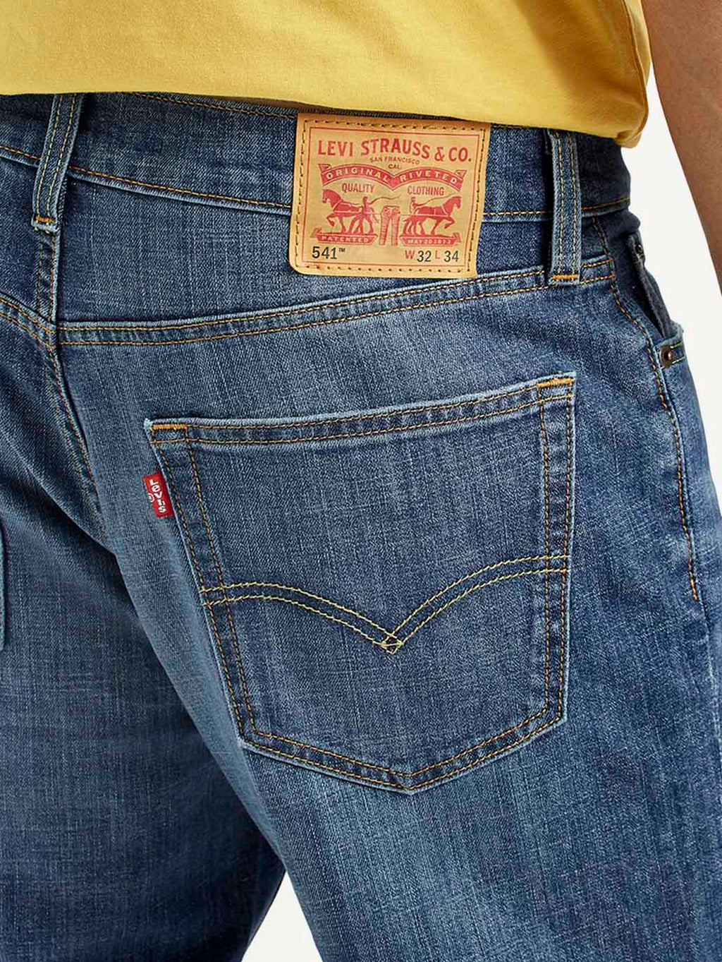 Men's 541 Med Indigo Athletic Tapered Fit Mid Rise Jeans