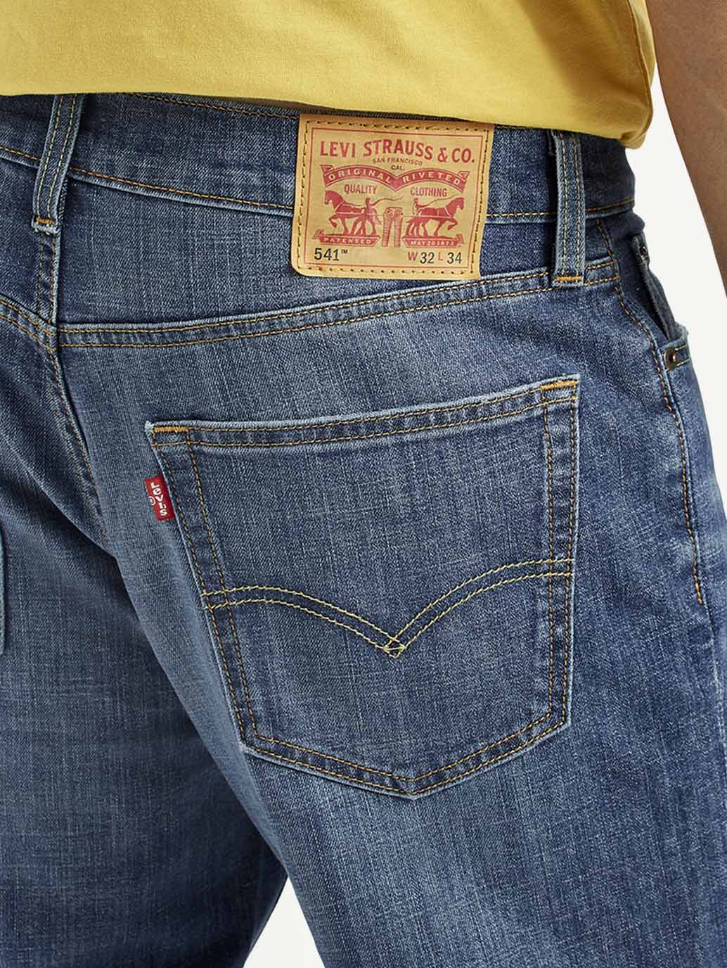 Men's 541 Med Indigo Athletic Tapered Fit Mid Rise Jeans