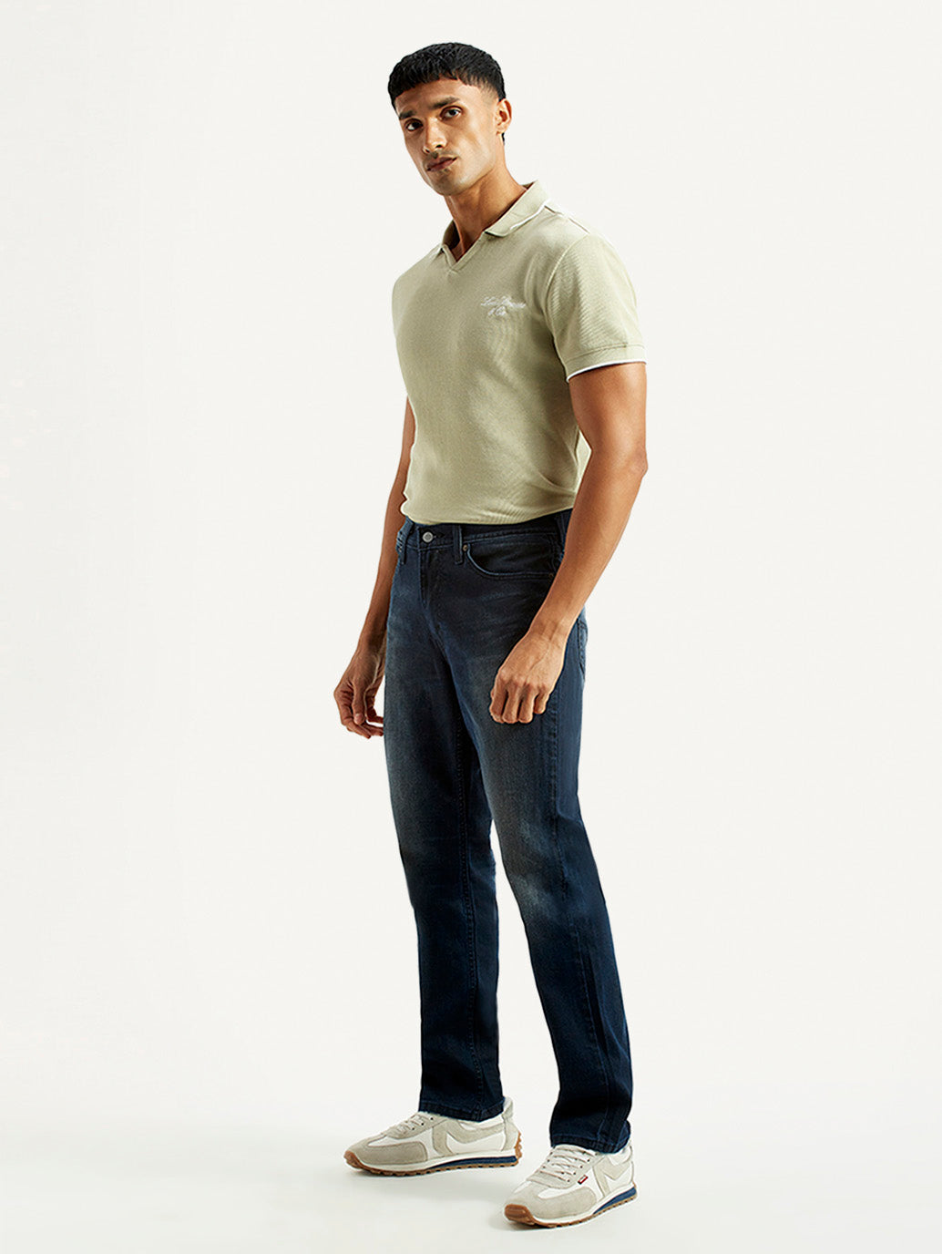 Men's 541 Dark Blue Athletic Tapered Fit Mid Rise Jeans