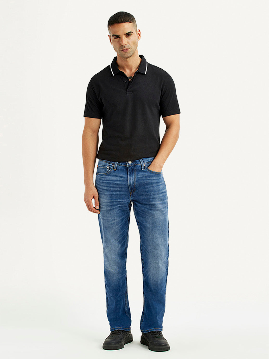 Men's 541 Blue Athletic Tapered Fit Mid Rise Jeans