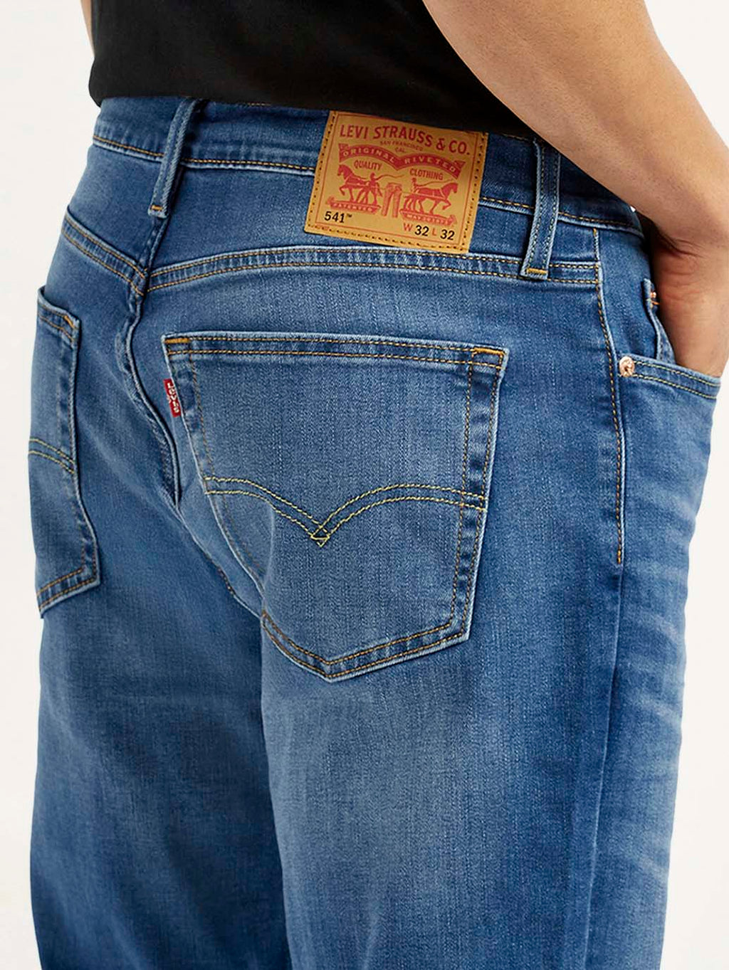 Men's 541 Blue Athletic Tapered Fit Mid Rise Jeans