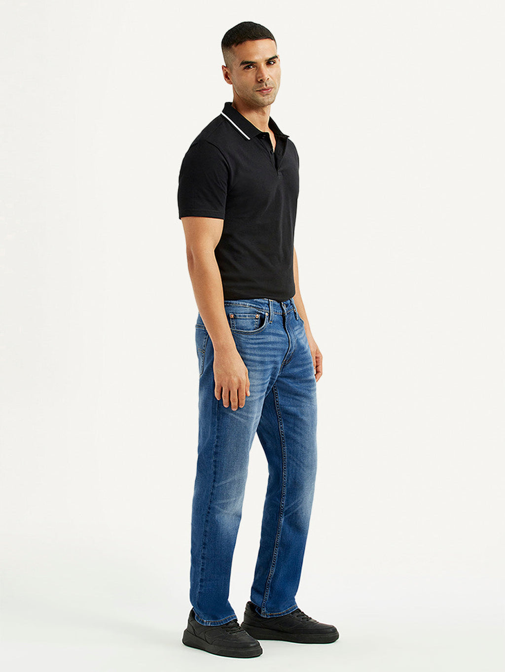 Men's 541 Blue Athletic Tapered Fit Mid Rise Jeans
