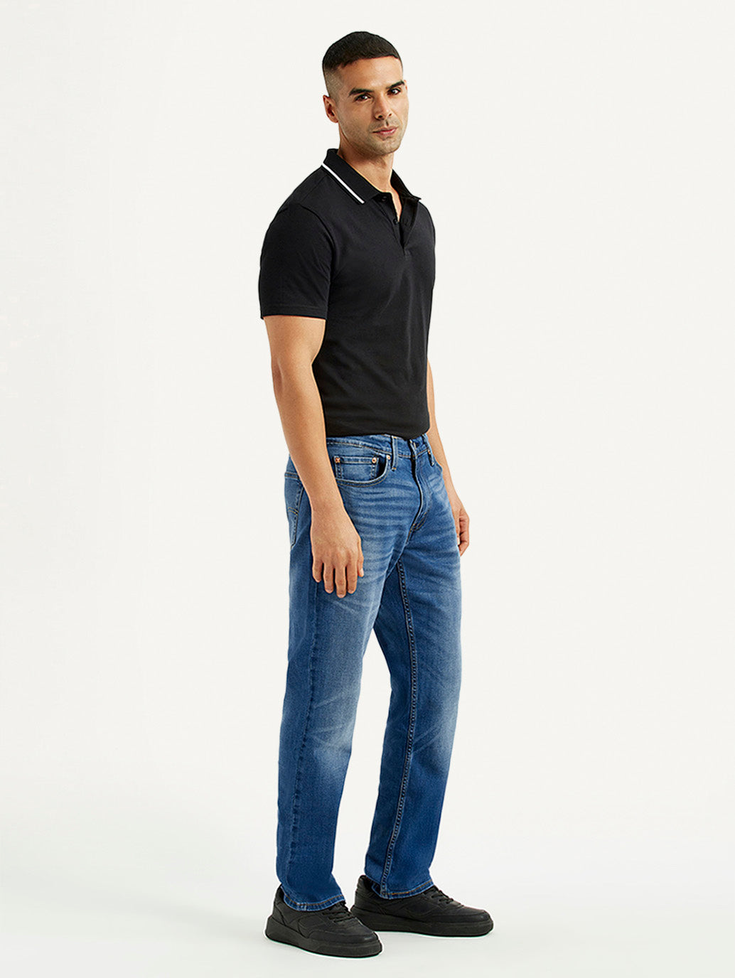 Men's 541 Blue Athletic Tapered Fit Mid Rise Jeans