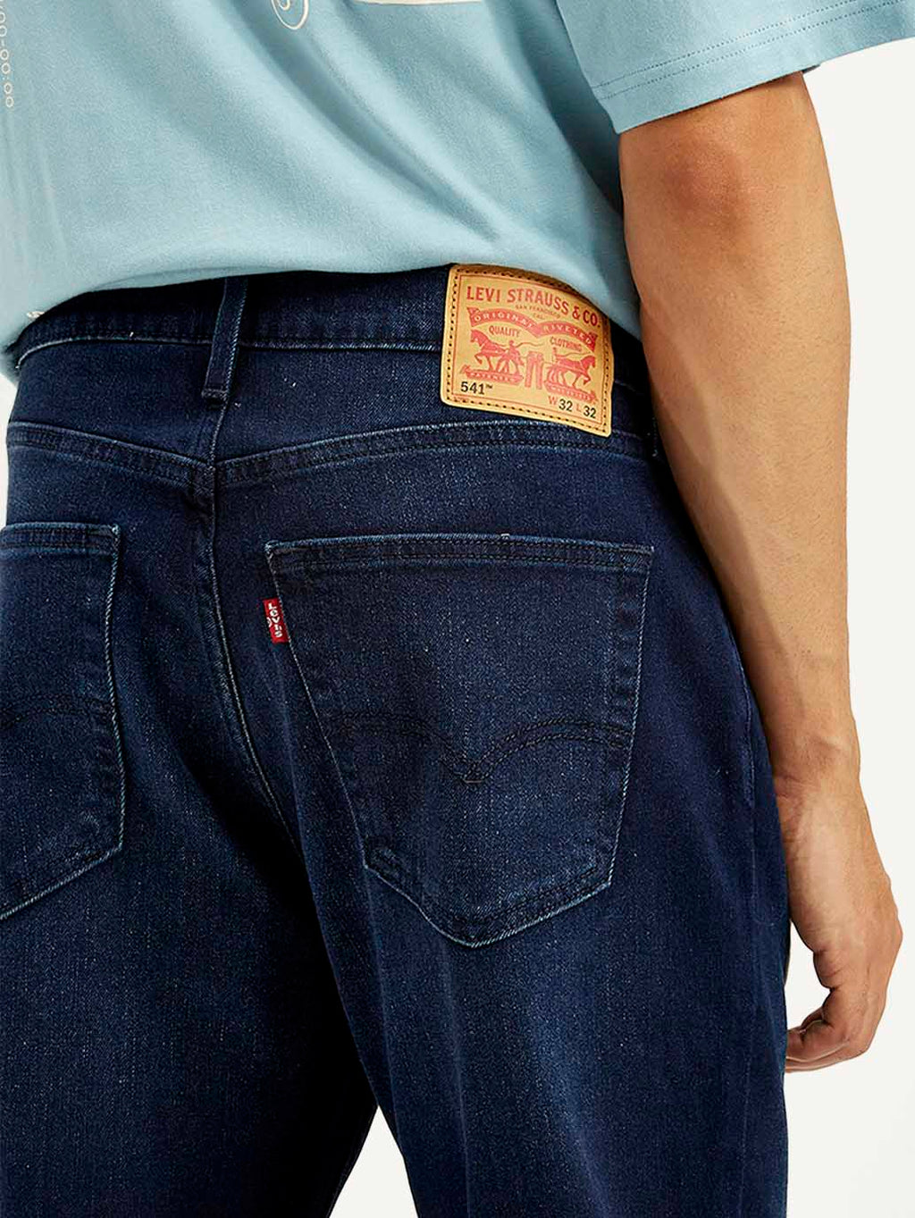 Men's 541 Dark Blue Athletic Tapered Fit Mid Rise Jeans