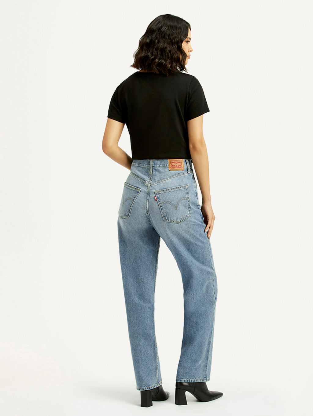 Women's Light Blue Ribcage Straight Fit High Rise Jeans