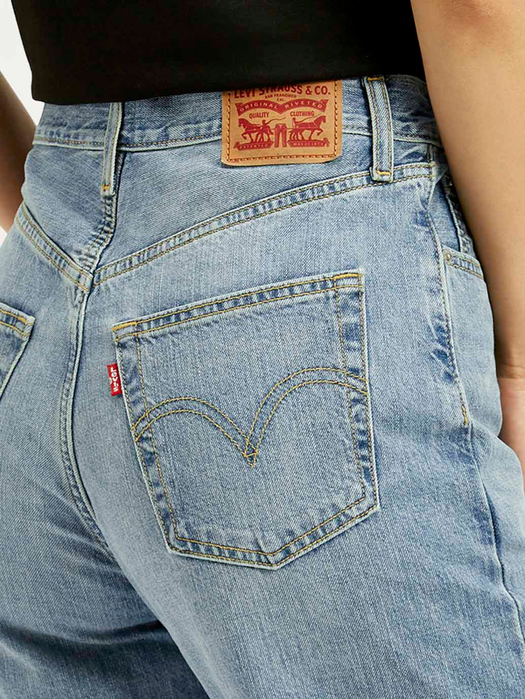 Women's Light Blue Ribcage Straight Fit High Rise Jeans