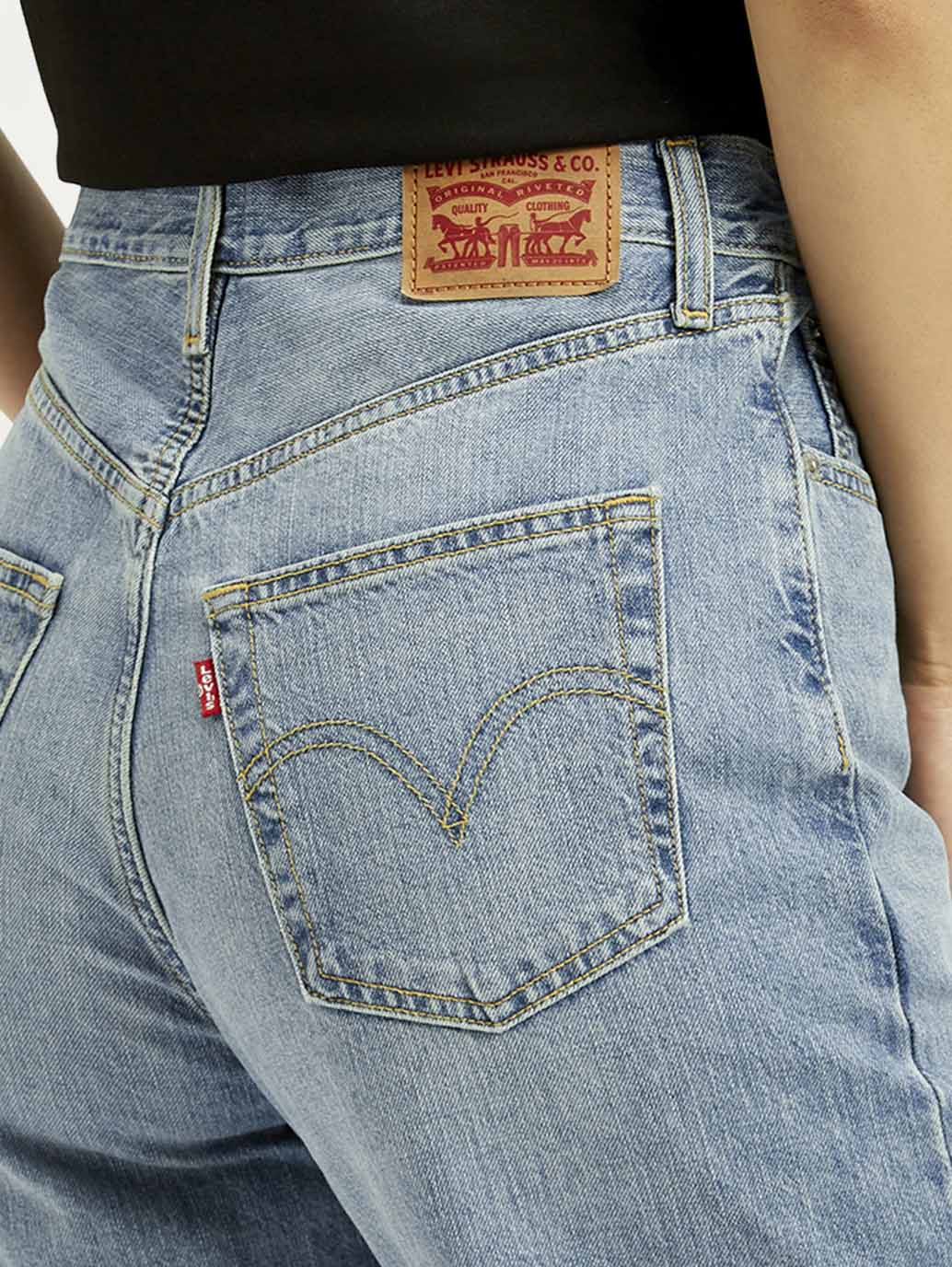 Women's Light Blue Ribcage Straight Fit High Rise Jeans