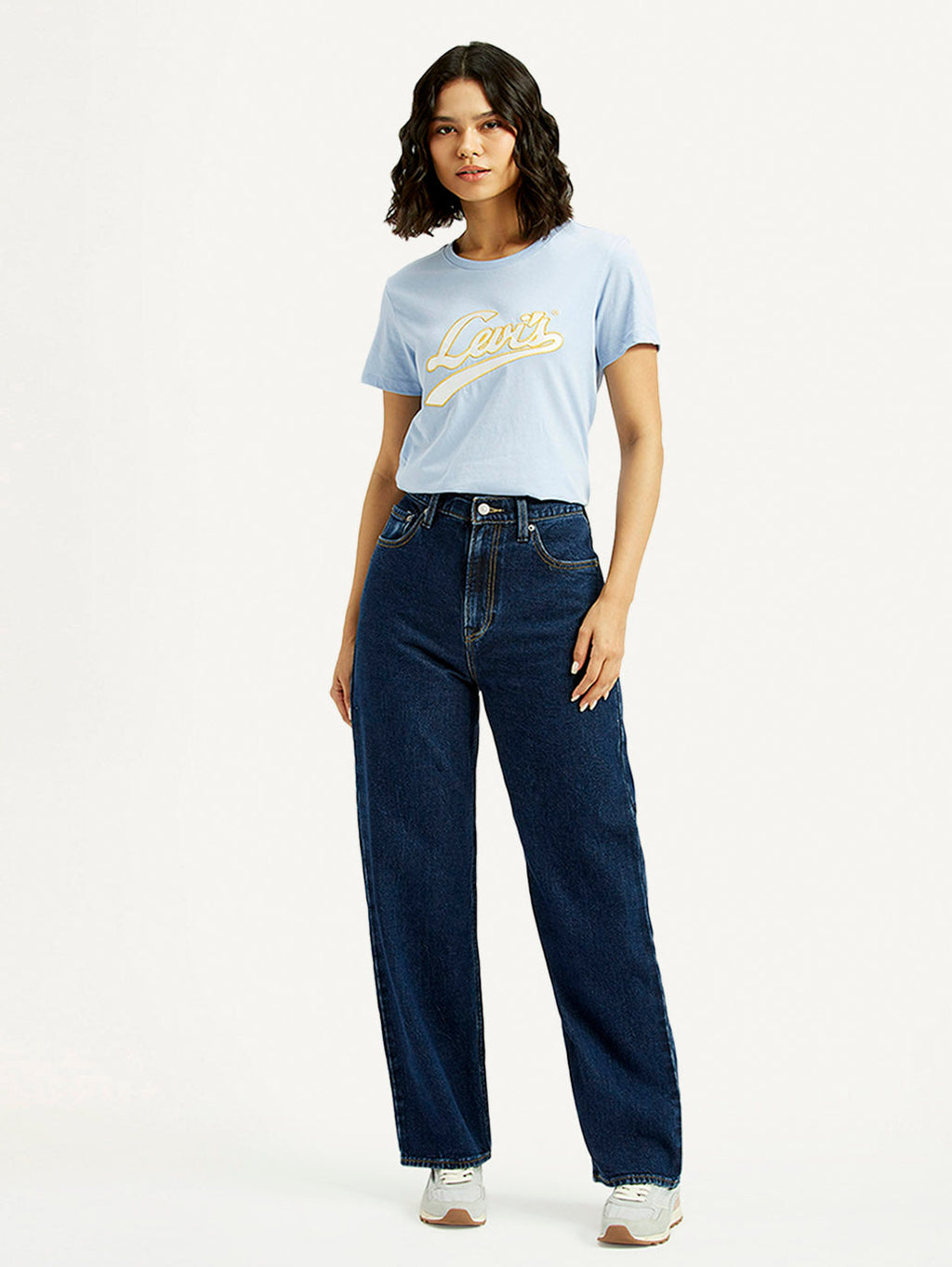 Women's Indigo Ribcage Straight Fit High Rise Jeans