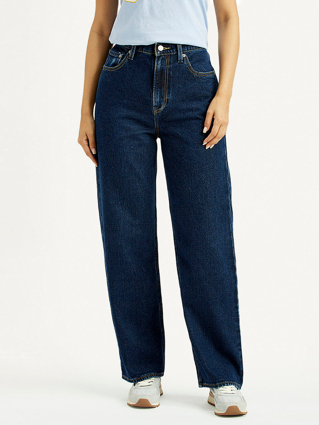 Women's Indigo Ribcage Straight Fit High Rise Jeans
