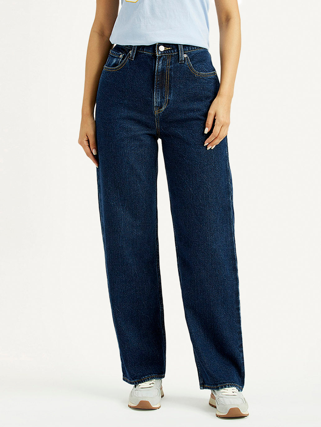 Women's Indigo Ribcage Straight Fit High Rise Jeans