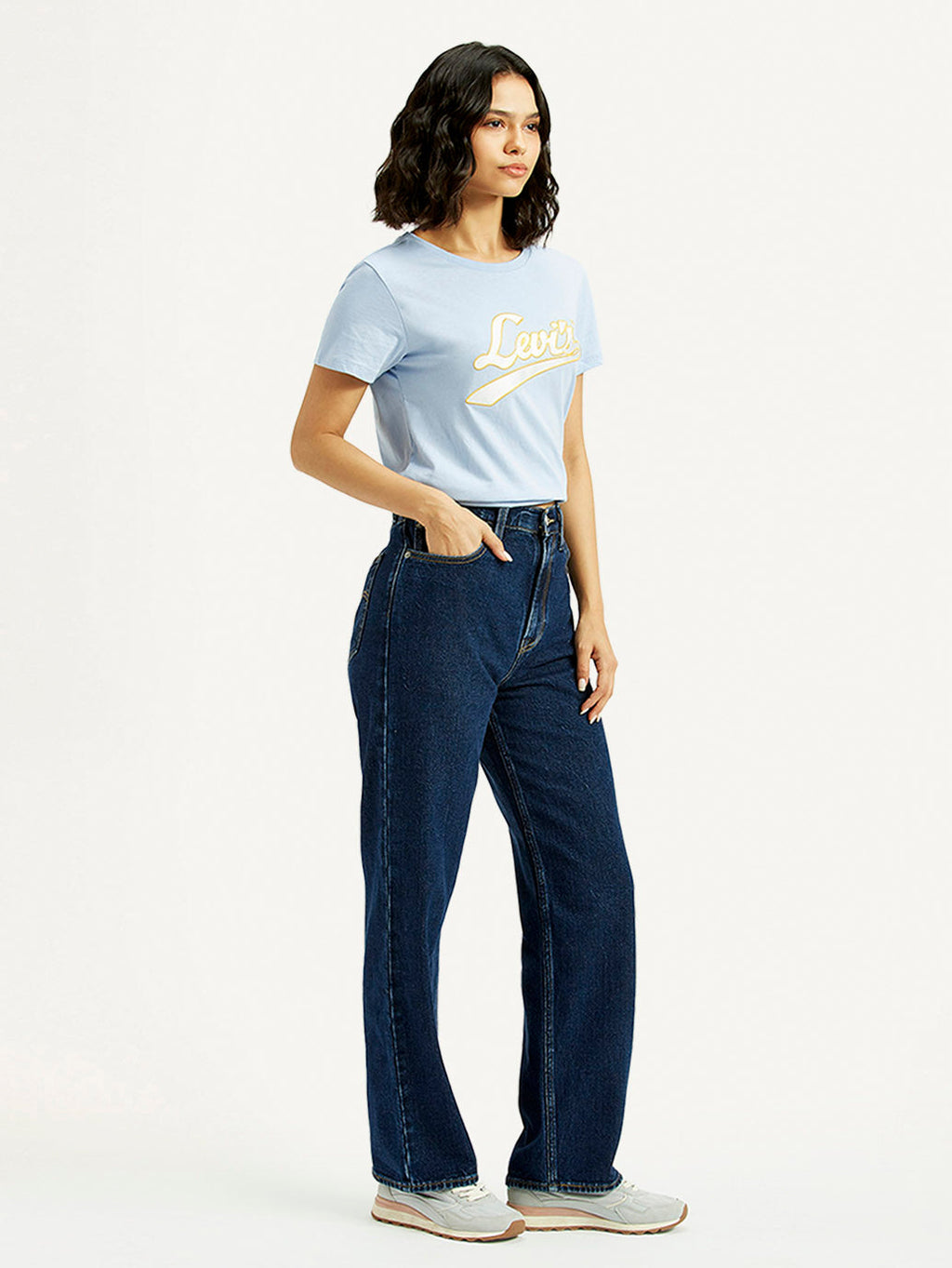 Women's Indigo Ribcage Straight Fit High Rise Jeans