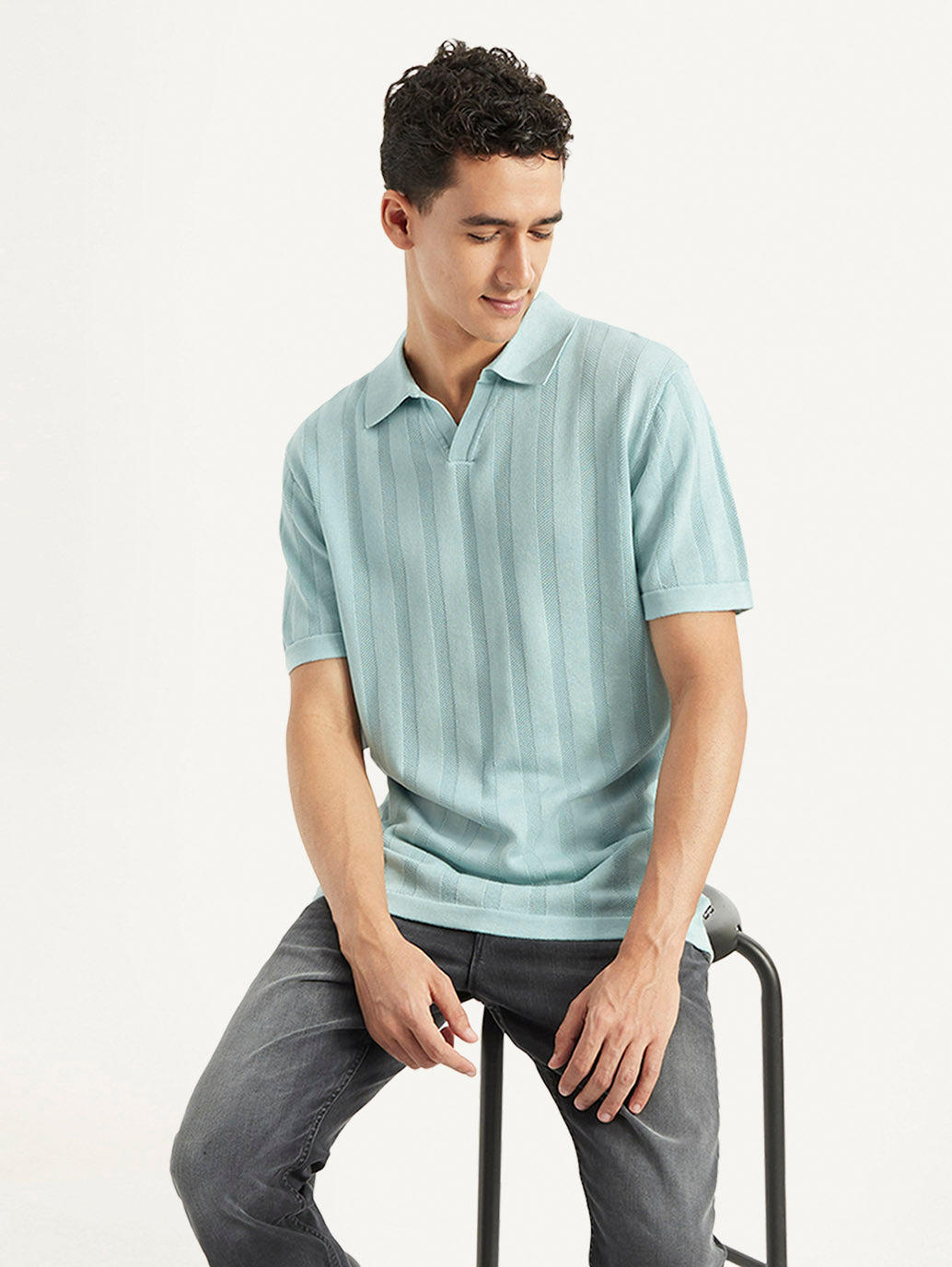 Men's Redloop Striped Slim Fit Polo T-shirt