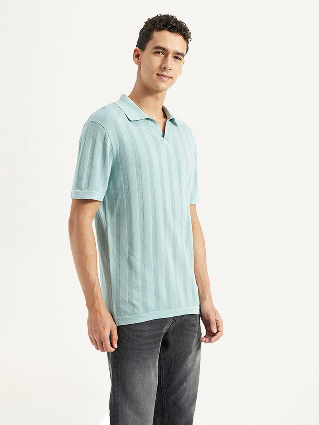 Men's Redloop Striped Slim Fit Polo T-shirt