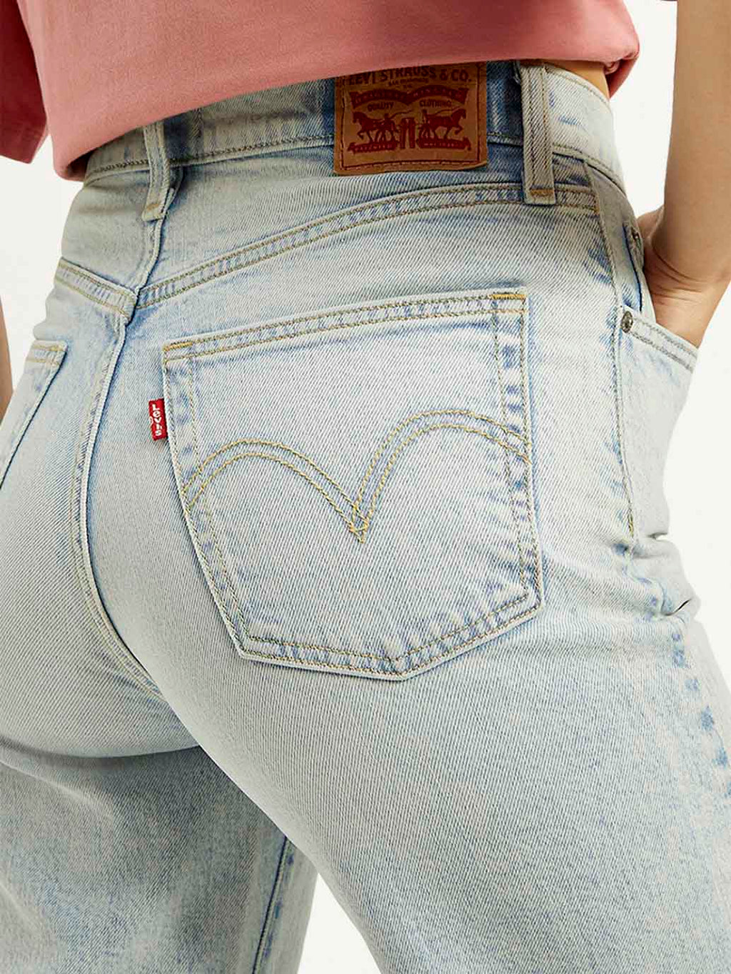 Women's Light Blue Ribcage Bell Bottom Wide Leg Fit High Rise Jeans
