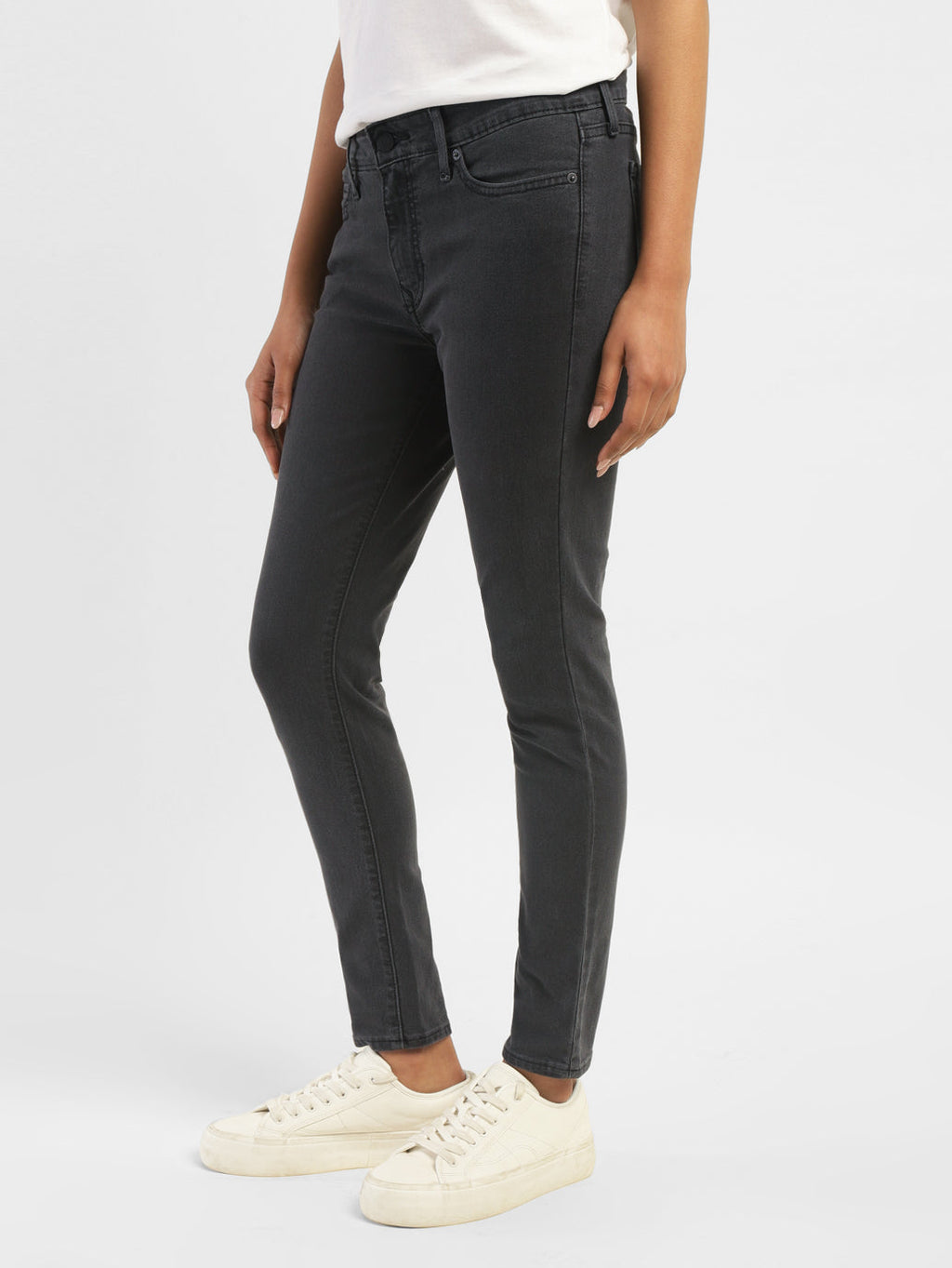 Women's 711 Black Skinny Fit Mid Rise Jeans